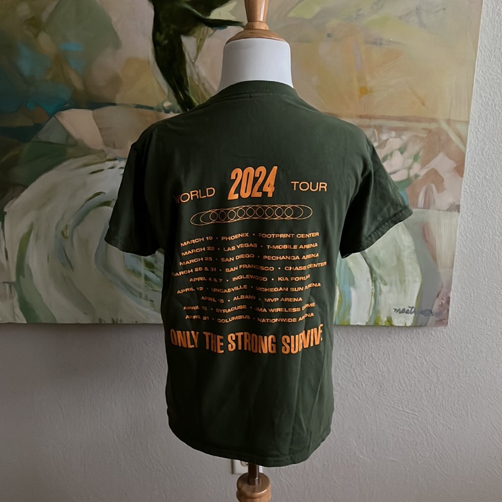 Bruce Springsteen Unisex Adult Tour 24 Wheel Back Print T-Shirt / Black small